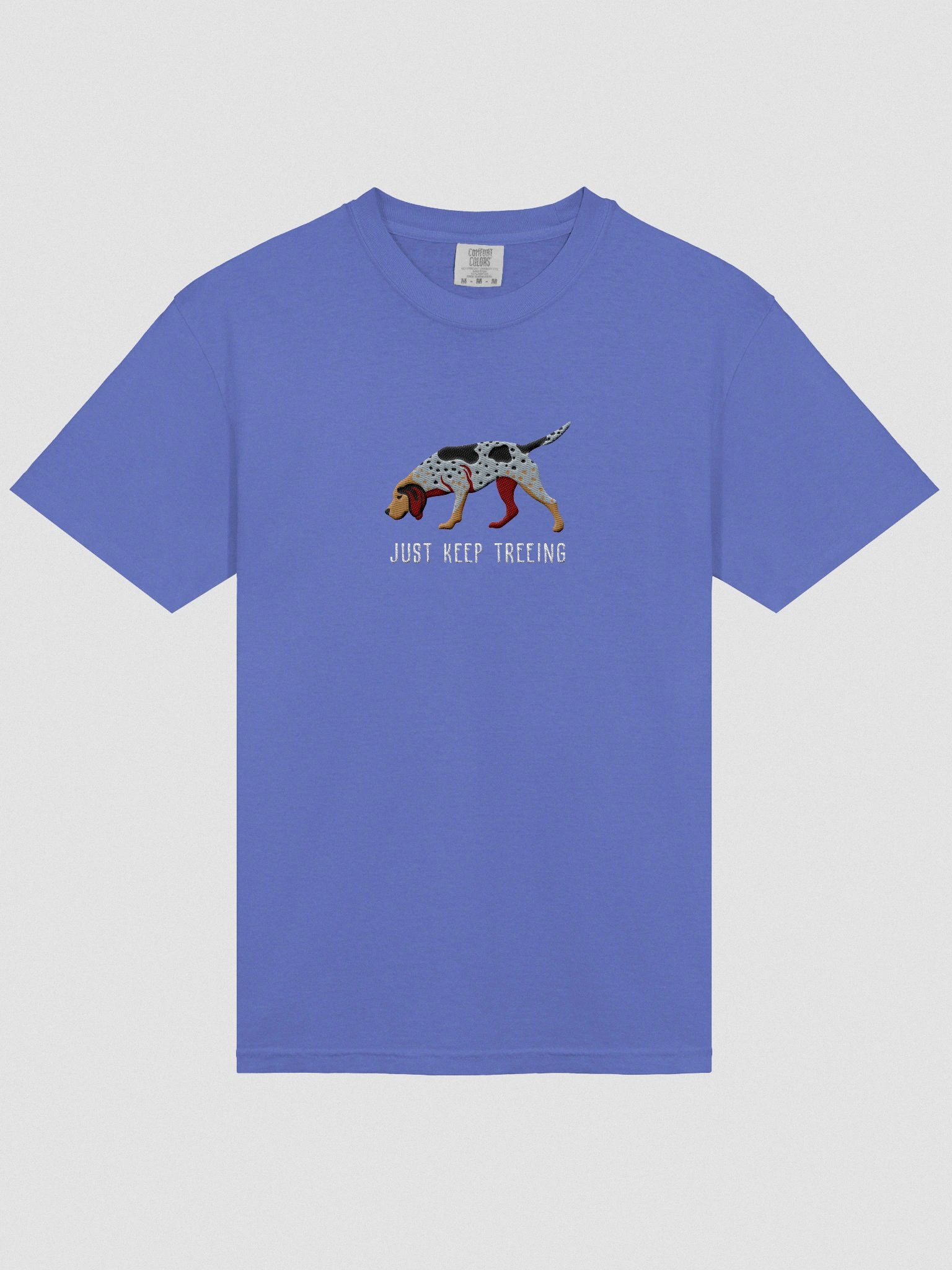 Just Keep Treeing T-Shirt(Embroidered) of an American English Coonhound product image (6)