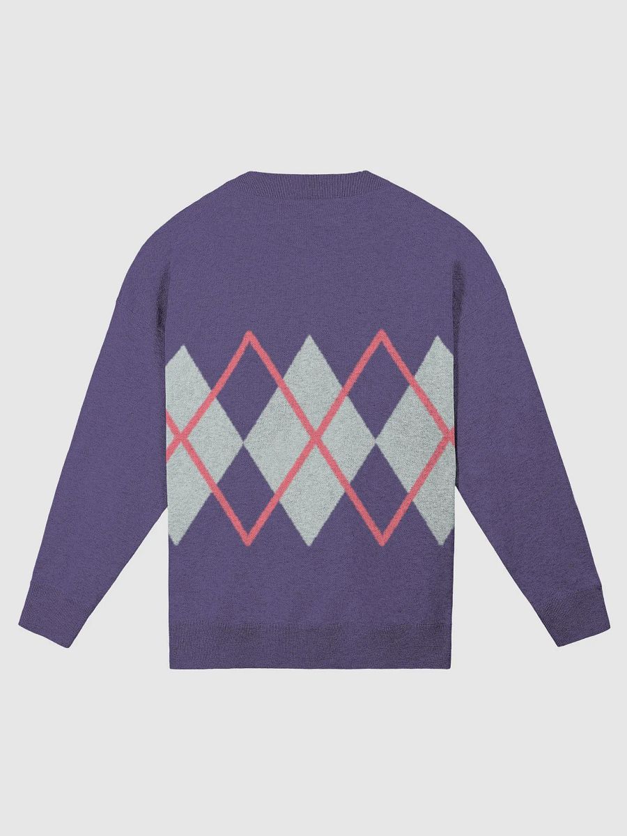 Argyle Purple Knitted Relaxed Sweater product image (2)