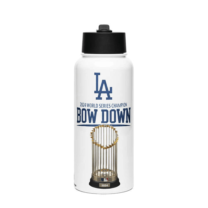 "Bow Down" Dodgers 2024 World Series Champion Water Bottle product image (1)