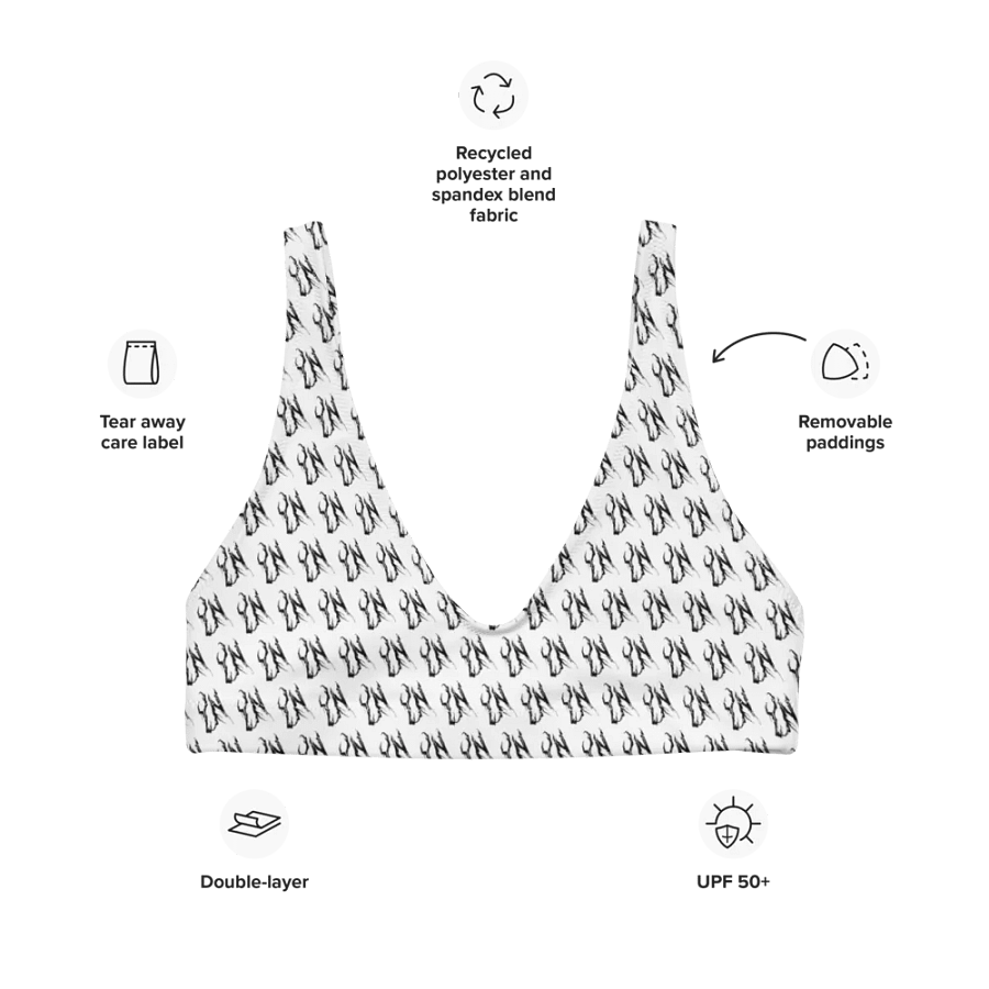 YN Checker Print Recycled Bikini Top product image (10)