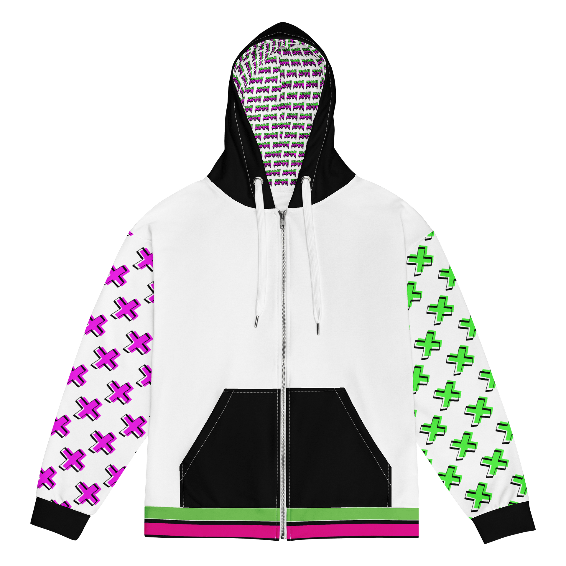 👾 ZIMMI GlitchWave Hoodie – White Out Edition product image (1)