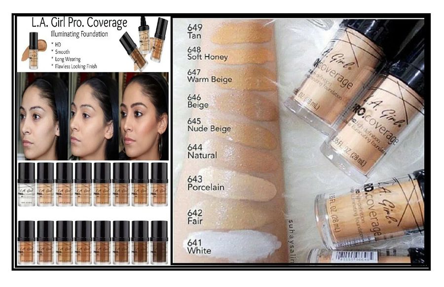 L.A. GIRL PRO COVERAGE ILLUMINATING FOUNDATION - Full Shades UK Best Seller product image (1)