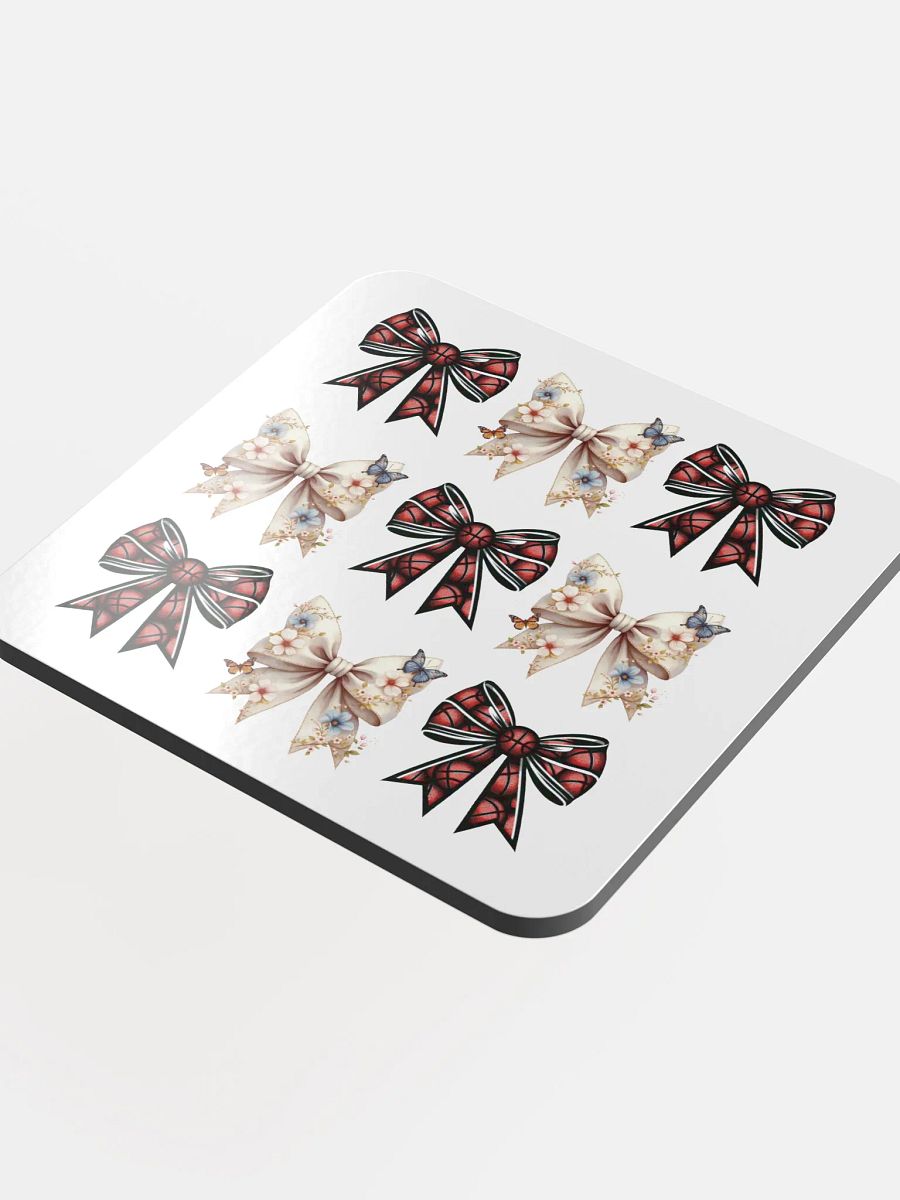 Spring Bows Basketball Whimsical Cork Coaster Set product image (1)