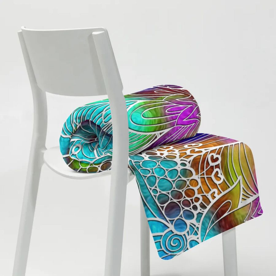 Colorful Retro Flowers Throw Blanket product image (20)