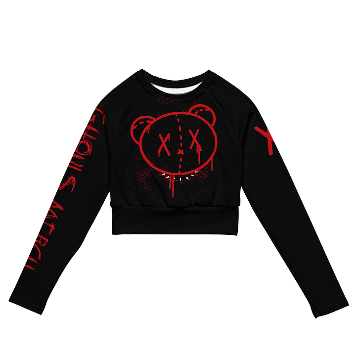 Graffiti Bear Fitted Long Sleeve Crop Top product image (1)