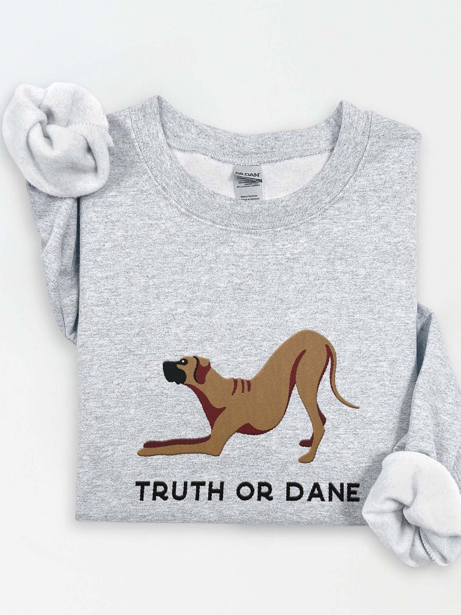 Truth or Dane Sweatshirt (Embroidered) of a Great Dane product image (1)