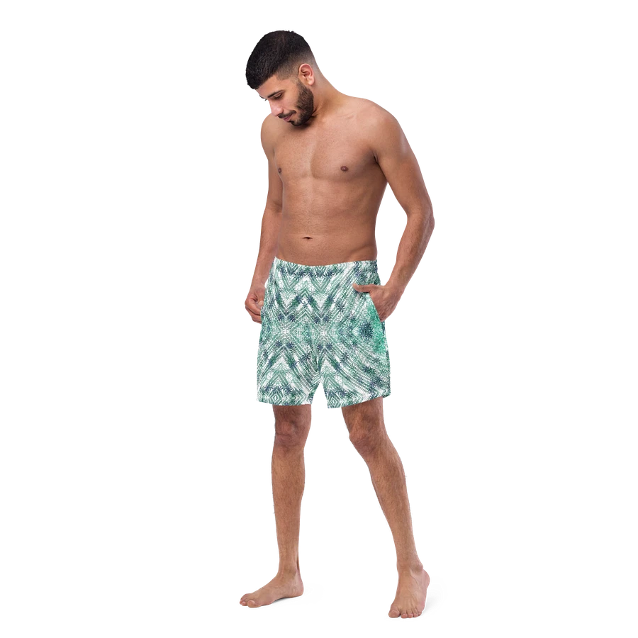 Shades Of Green Geometric Pattern Mens Swim Shorts product image (8)