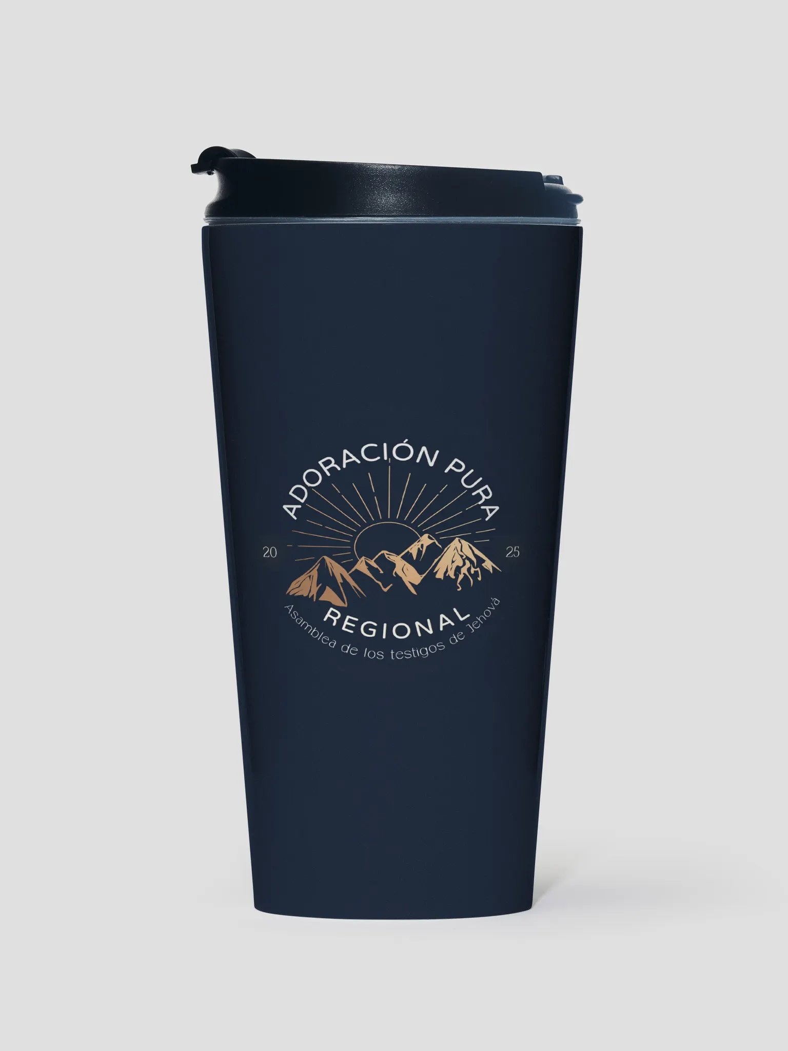 "Adoración Pura" Asamblea Regional | Majestic Mountains | Navy Stainless Steel Travel Mug product image (1)