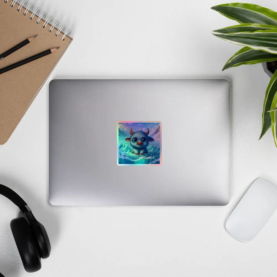 Whimsical Winter Yak Holographic Sticker Set product image (11)