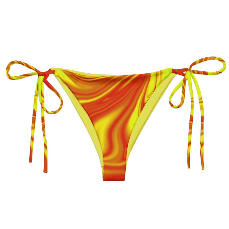 String Bikini Bottom - Yellow and Red Digital Fluid Art product image (1)