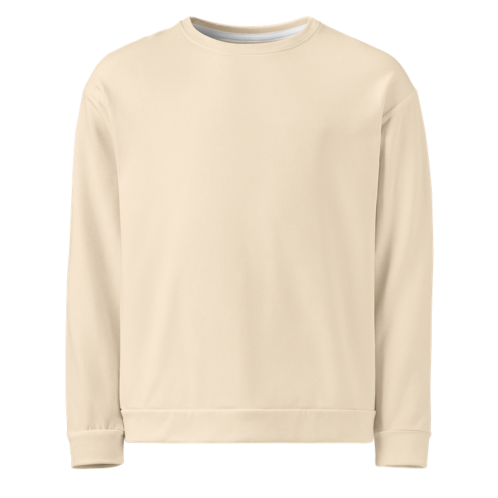 Cream Beige Solid Color Eco Friendly Unisex Sweatshirt product image (1)