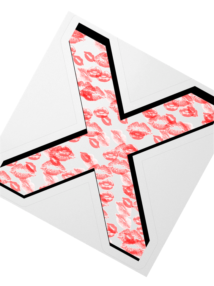 White X Red Lipstick Kisses | Kiss-cut Sticker product image (2)