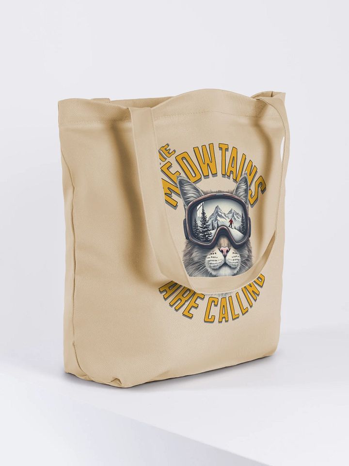 The Meowtains Are Calling Cat Skiing Eco-Friendly Tote Bag product image (4)