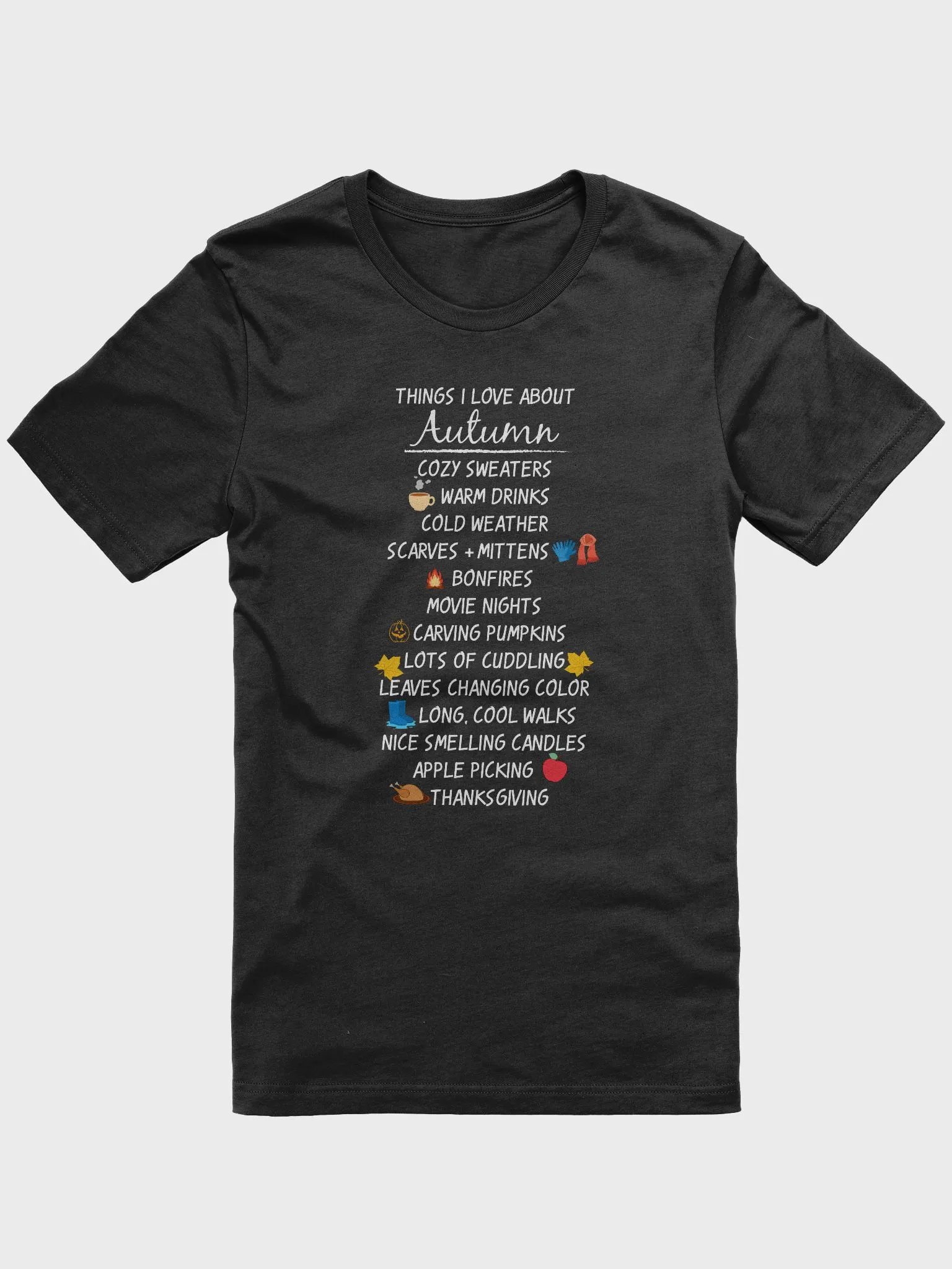 🍁 Things I Love About Autumn T-Shirt | Cozy Fall Vibes Tee | Cute Fall Season Shirt product image (1)
