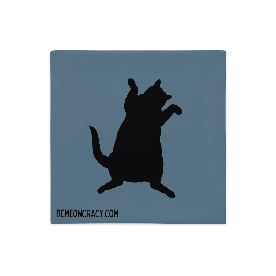 Dancing DeMeowcracy Kitties Reversible Pillow Cover - Slate Blue product image (5)