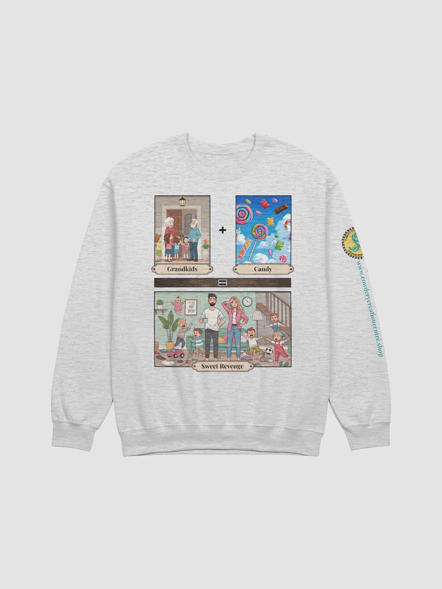 Grandkids + Candy = Sweet Revenge (Both) Gildan Classic Crewneck Sweatshirt Light Colors product image (9)