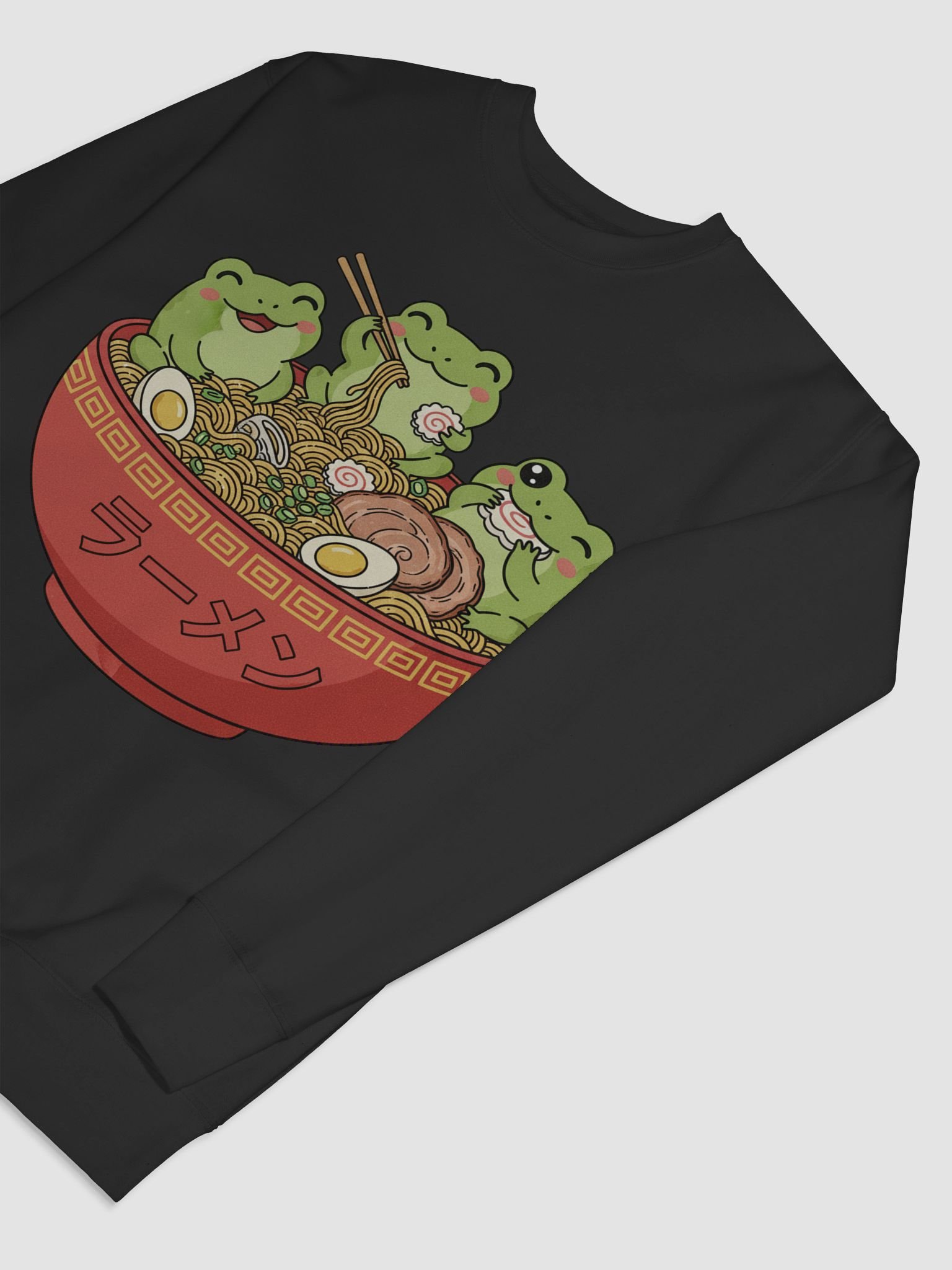 Adorable Frog Trio Ramen Kawaii Japanese Style Sweatshirt product image (63)