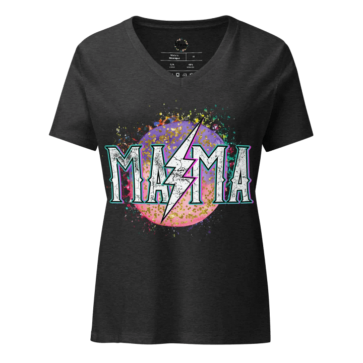 'MAMA' Lightning Bolt V-Neck Tee product image (3)