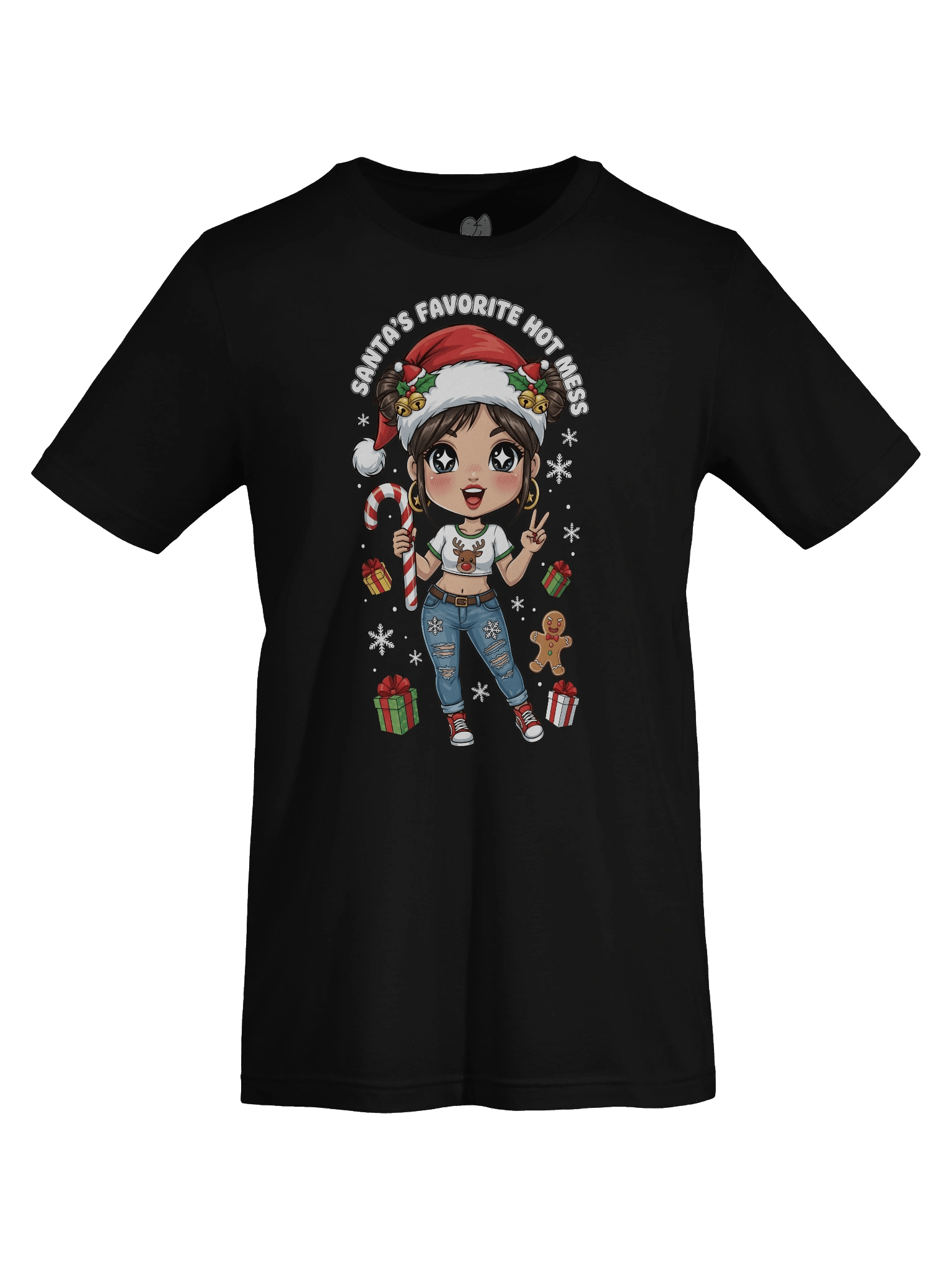 Santa's Favorite Hot Mess Christmas Graphic Tee product image (4)