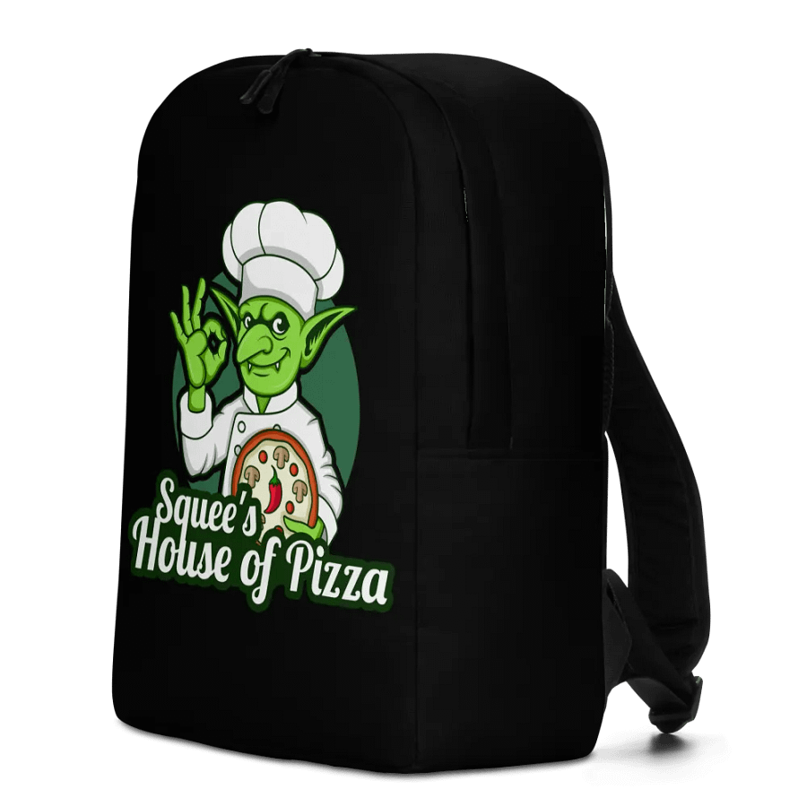 Squee’s House of Pizza Minimalist Backpack (Black) product image (2)