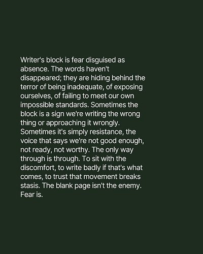 On the writer's block!