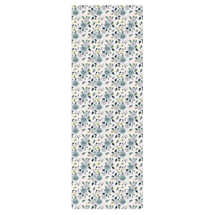 Blue Floral Pattern Yoga Mat product image (2)