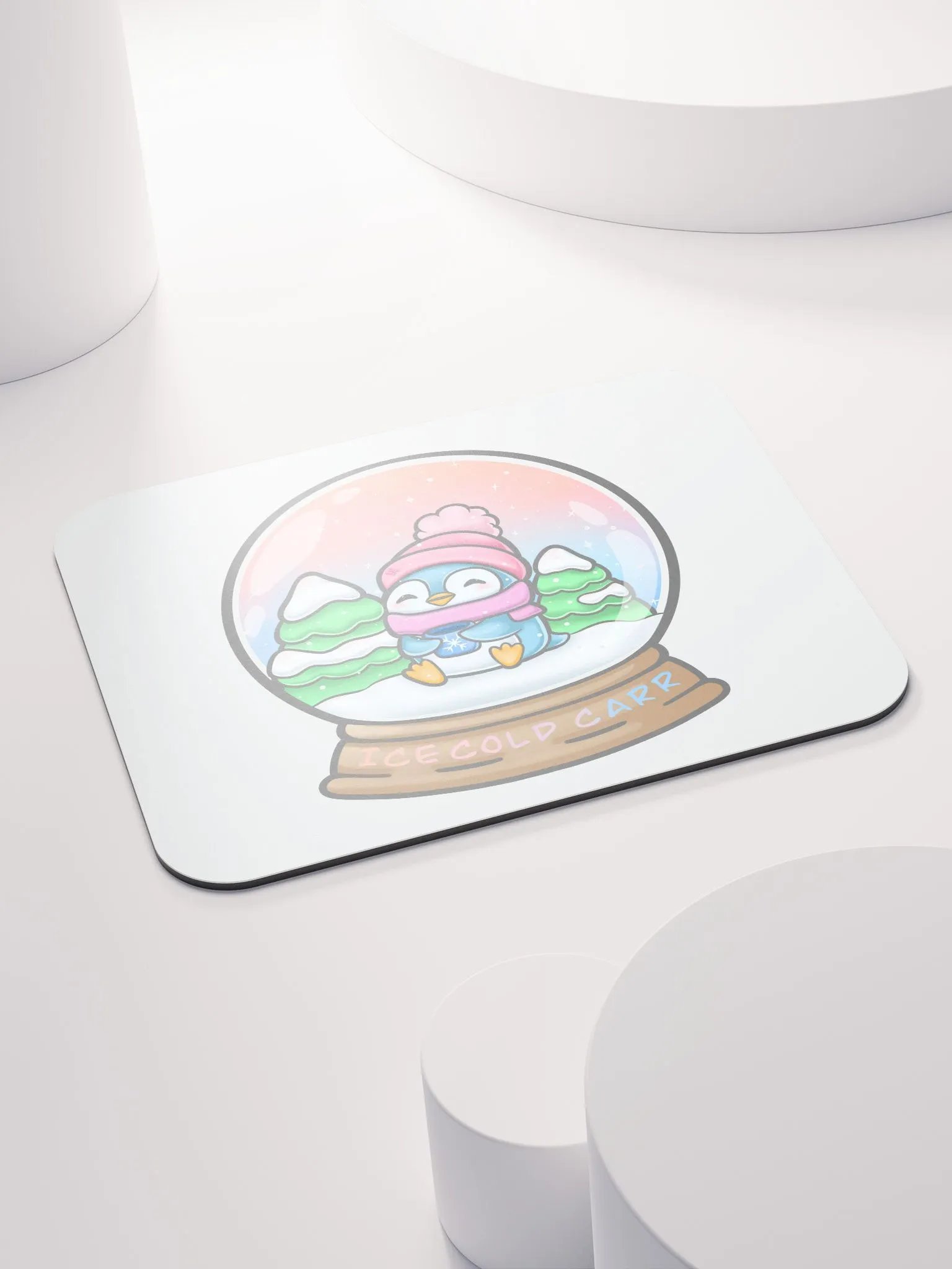 Ice Cold Snow Penguin Globe Mouse Pad product image (3)