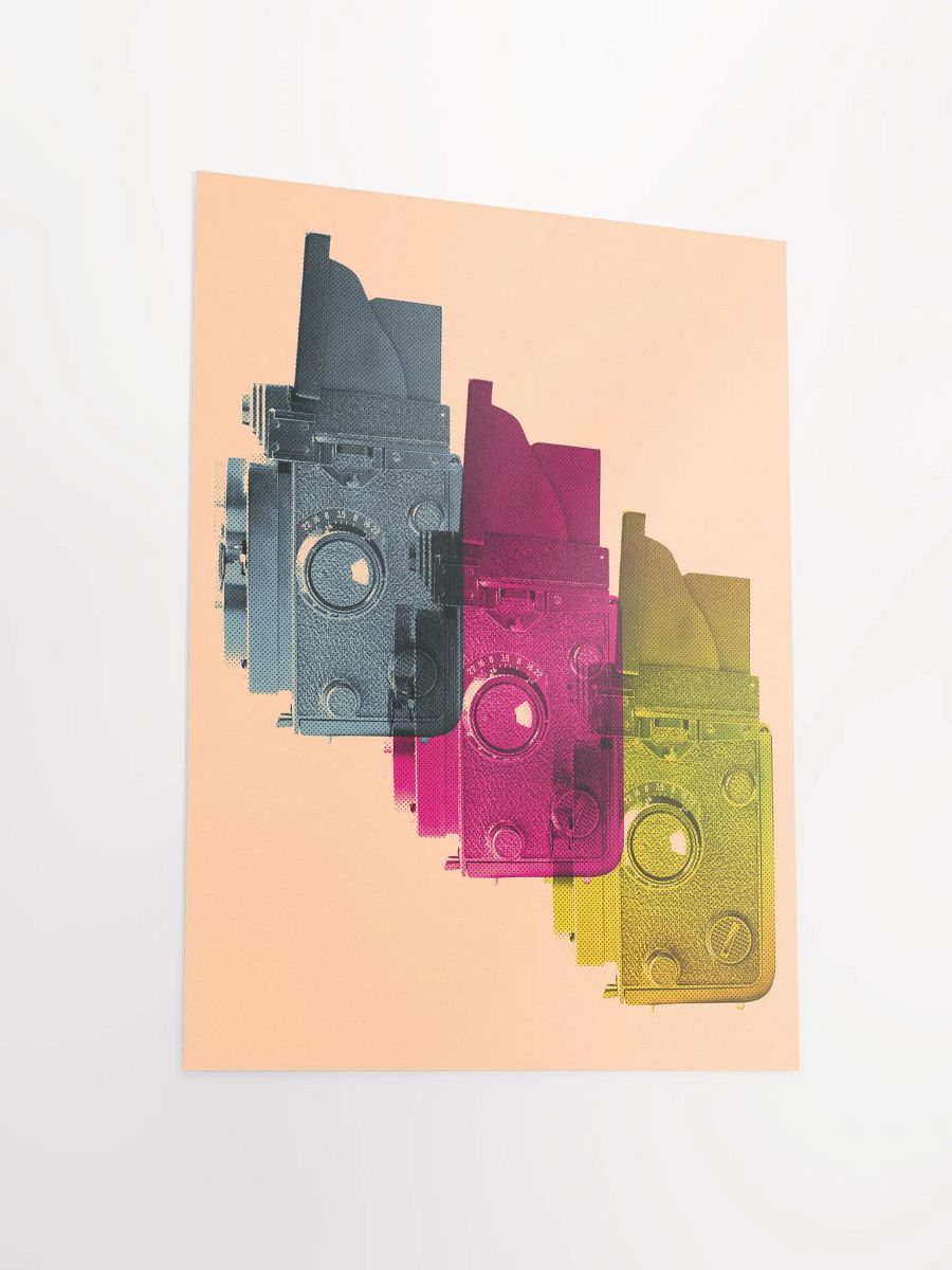 Vintage camera tri-colour print product image (9)