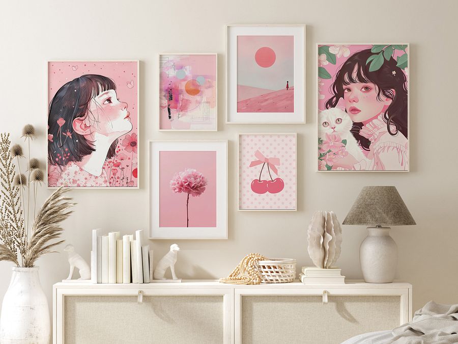Coquette Gallery Wall Set of 22 DIGITAL Pastel Pink Prints product image (3)
