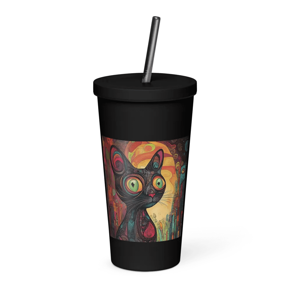Vibrant Cat Fantasy - Insulated Tumbler With A Straw product image (5)