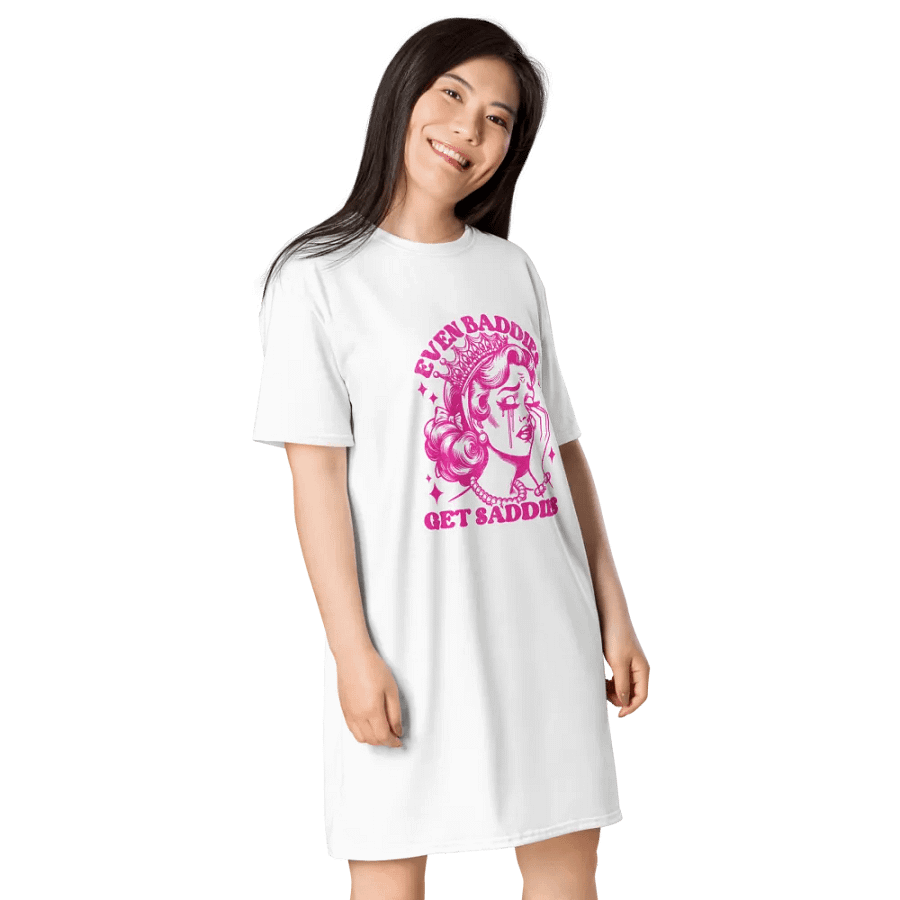 Oversized, 'Even Baddies Get Saddies' T-Shirt Dress product image (4)