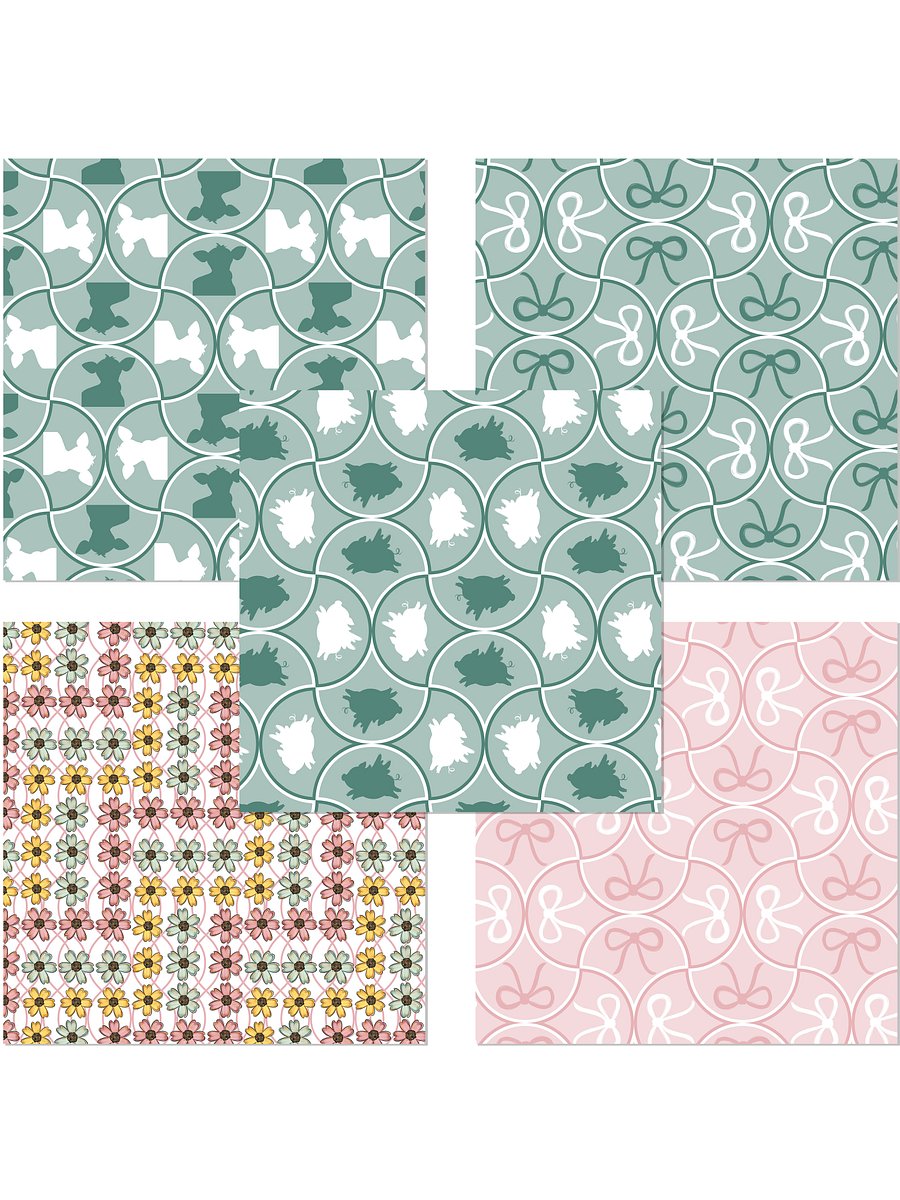 Love On The Farm Pattern Digital Paper product image (5)