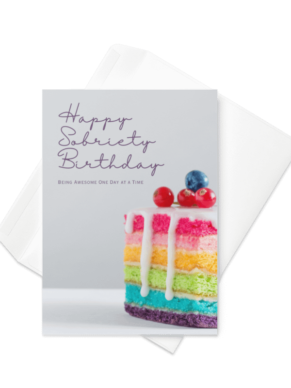Rainbow Cake Sobriety Celebration Card product image (1)