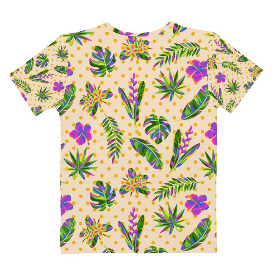 Ladies T shirt all over print tropical design giving a fresh holiday  feel. product image (8)