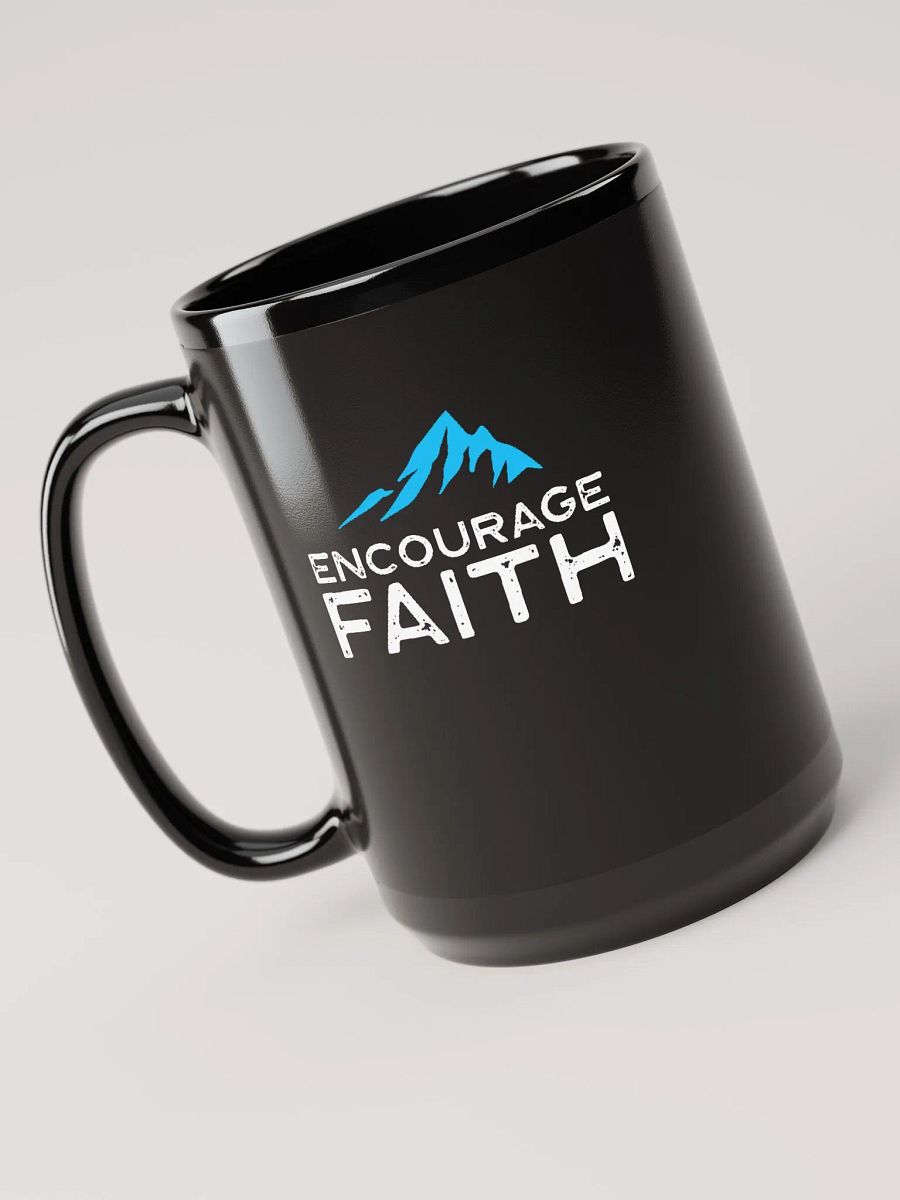 Encourage Faith Black Glossy Mug product image (3)