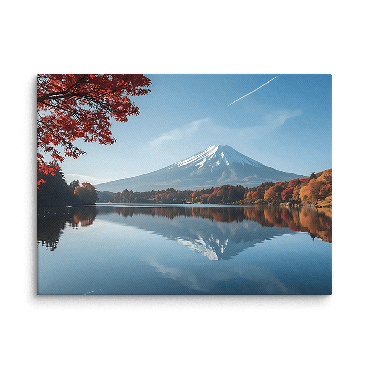 Crimson Serenity: Mount Fuji in Autumn Reflection product image (2)