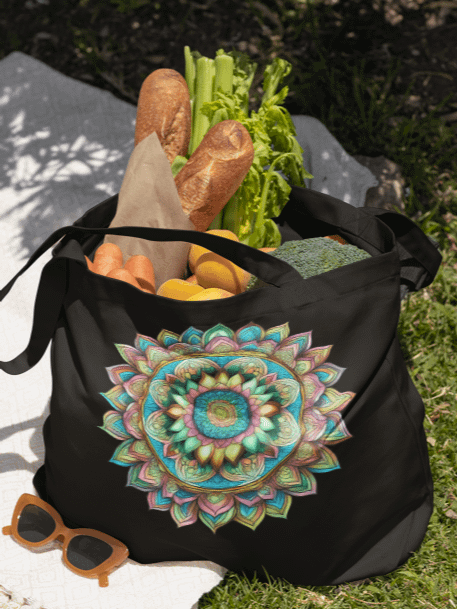 Autumn Bloom Mandala - Eco-conscious Organic Cotton Totes product image (2)