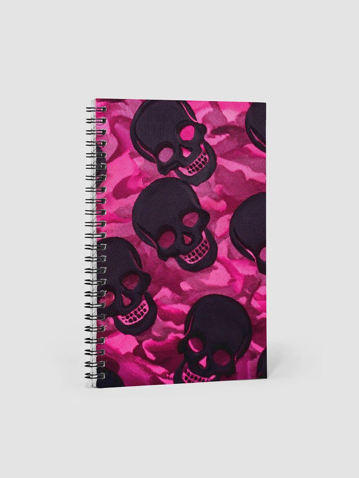 Spiral Notebook black and pink skull product image (1)