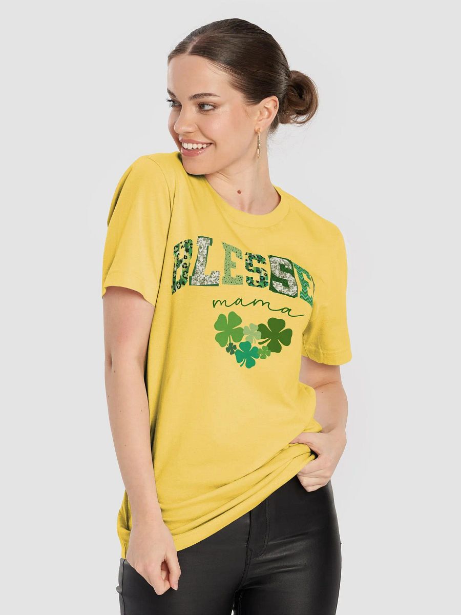 St Patricks Day Blessed Mama Shirt - Clover t-shirt for Mother of six product image (13)