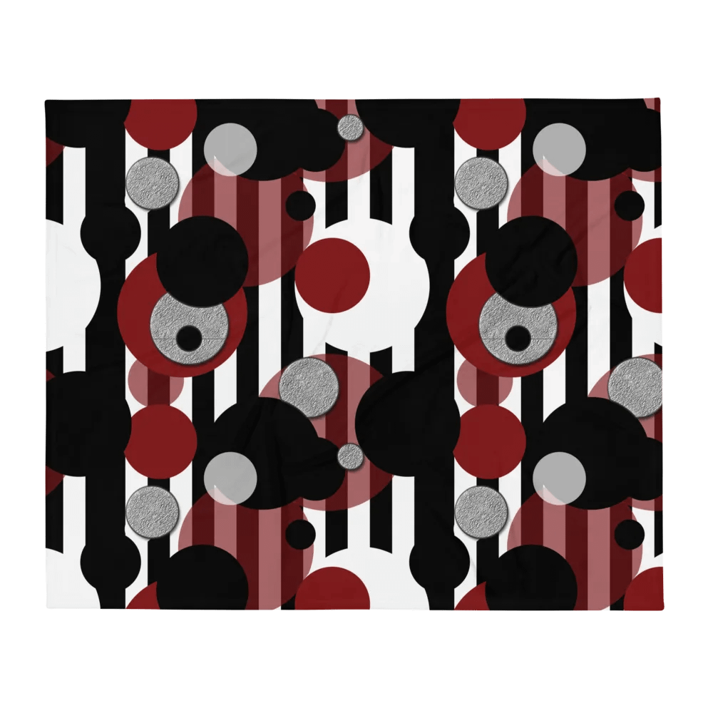 Black White Stripes Red Dots Throw Blanket product image (13)