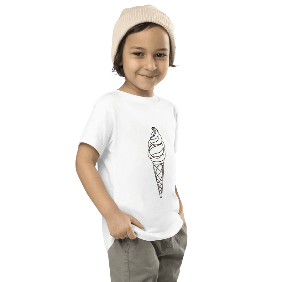 Sweet Summer Vibes: Ice Cream Line Art Toddler T-Shirt product image (28)