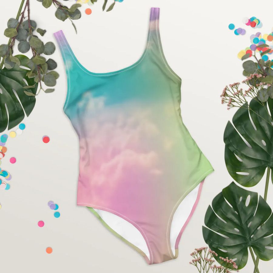 Blur Cloud Rainbow Design one piece Swimsuit - V11 product image (8)