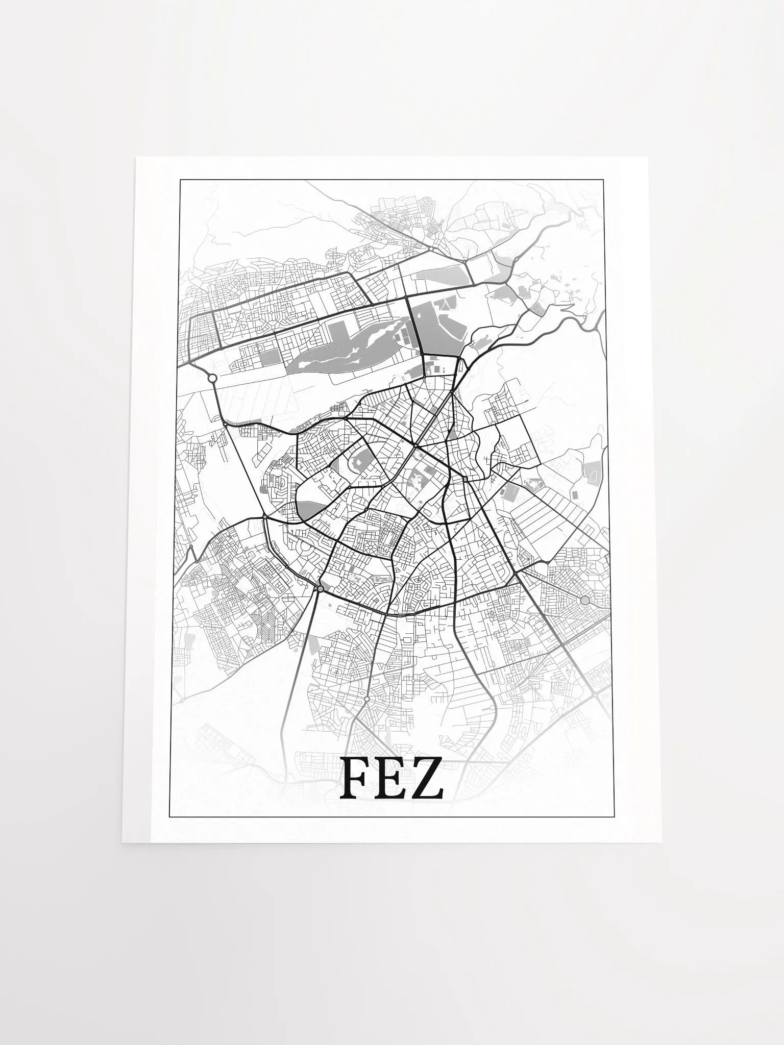 Fez, Morocco, city map print product image (17)