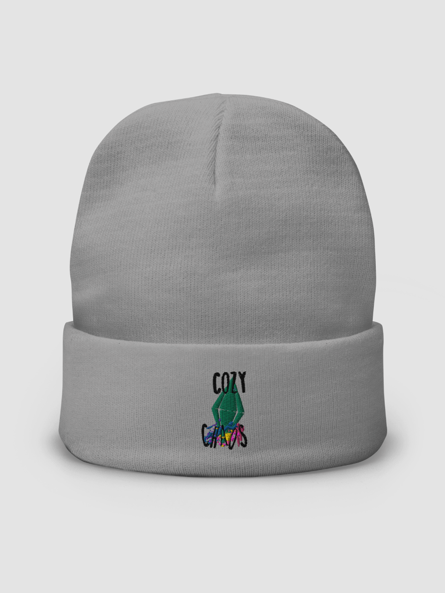 Cozy Chaos Embroidered Beanie (Black) product image (1)