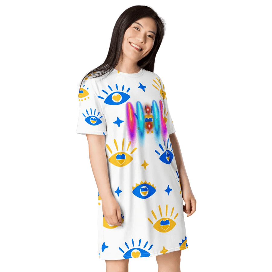 11:11 Evil Eye Divinely Protected All-Over T-Shirt Dress product image (5)