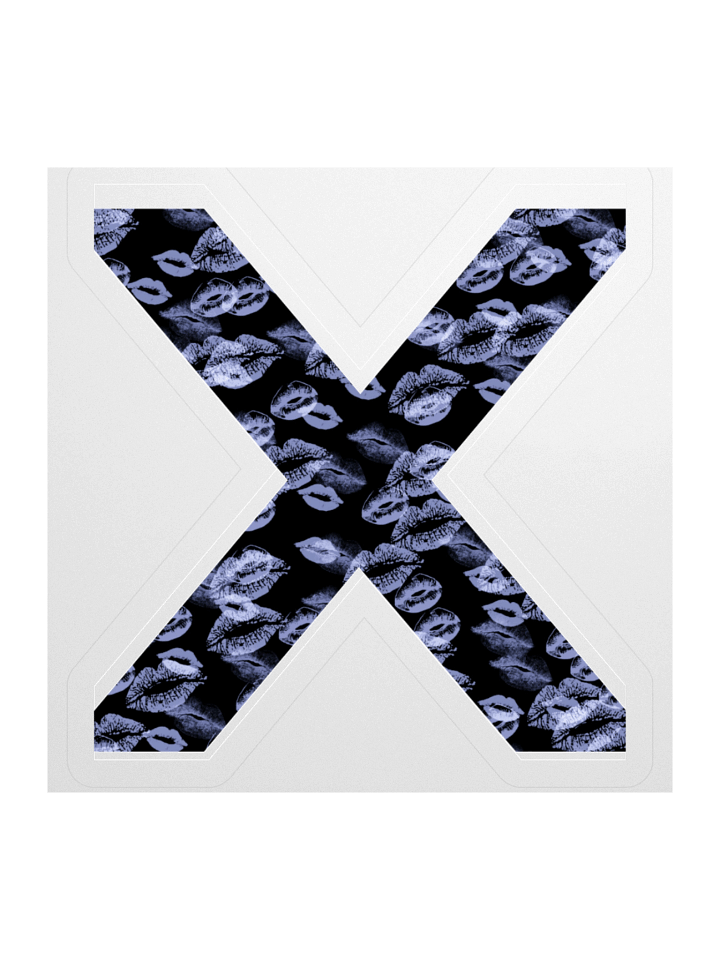 Black X Light Blue Lipstick Kisses | Kiss-cut Sticker product image (1)