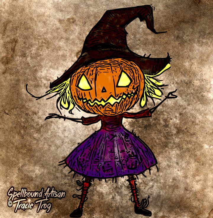 Pumpkin Pan & Penelope Pumpkin: Autumn Spirit Art Set | Halloween Wall Art, Pagan Home Decor, Digital Download product image (2)