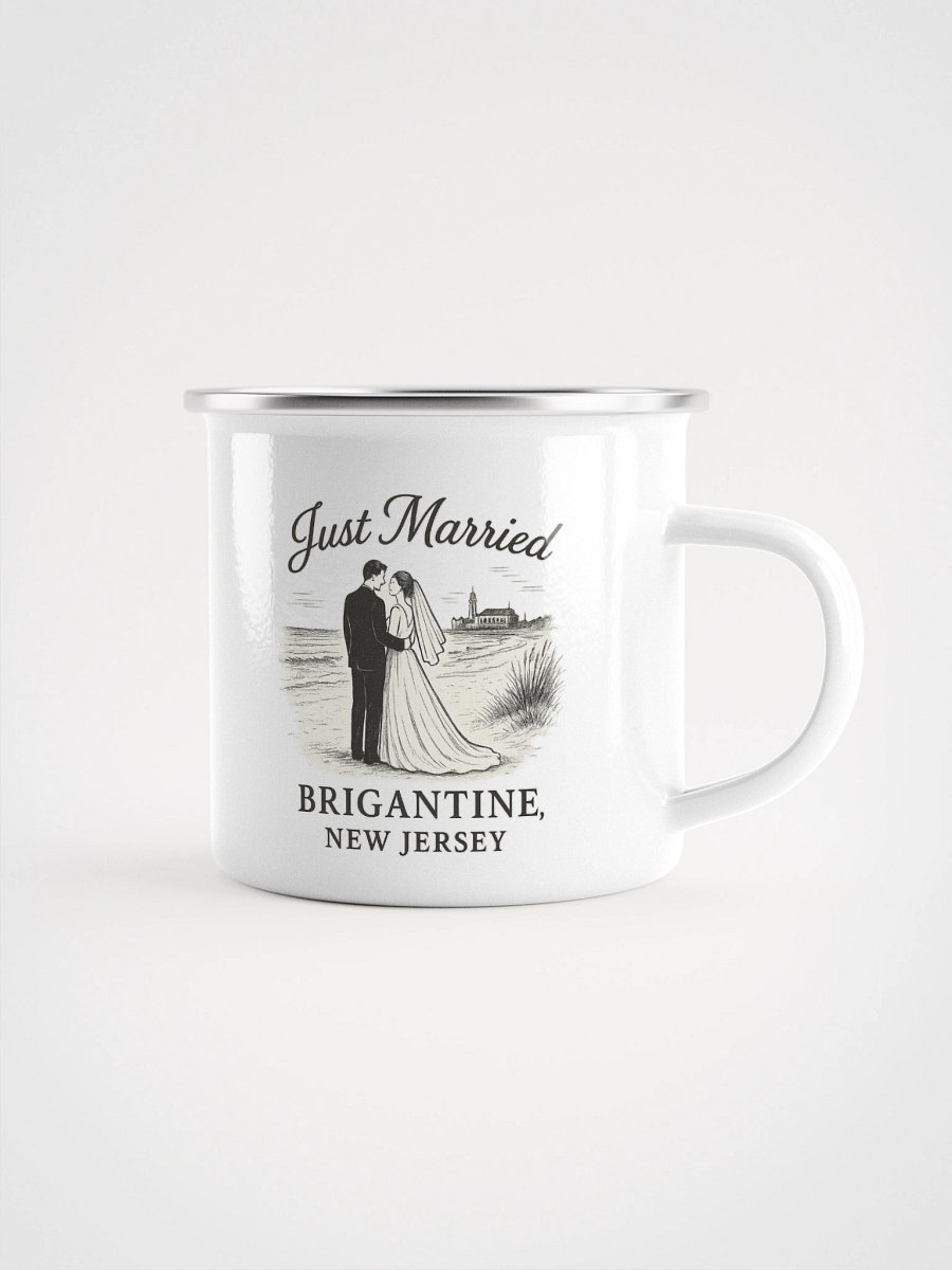 Brigantine NJ "Just Married" Enamel Wedding Mug product image (1)