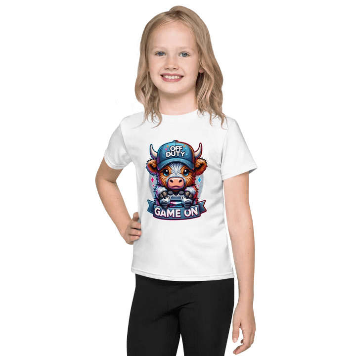 Off-Duty Highland Cow: Kids All-Over Print T-Shirt product image (1)