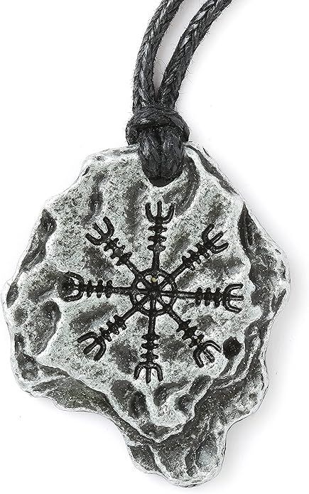 Aegishjalmur Stone Pendant | Norse Protection Amulet Necklace product image (1)
